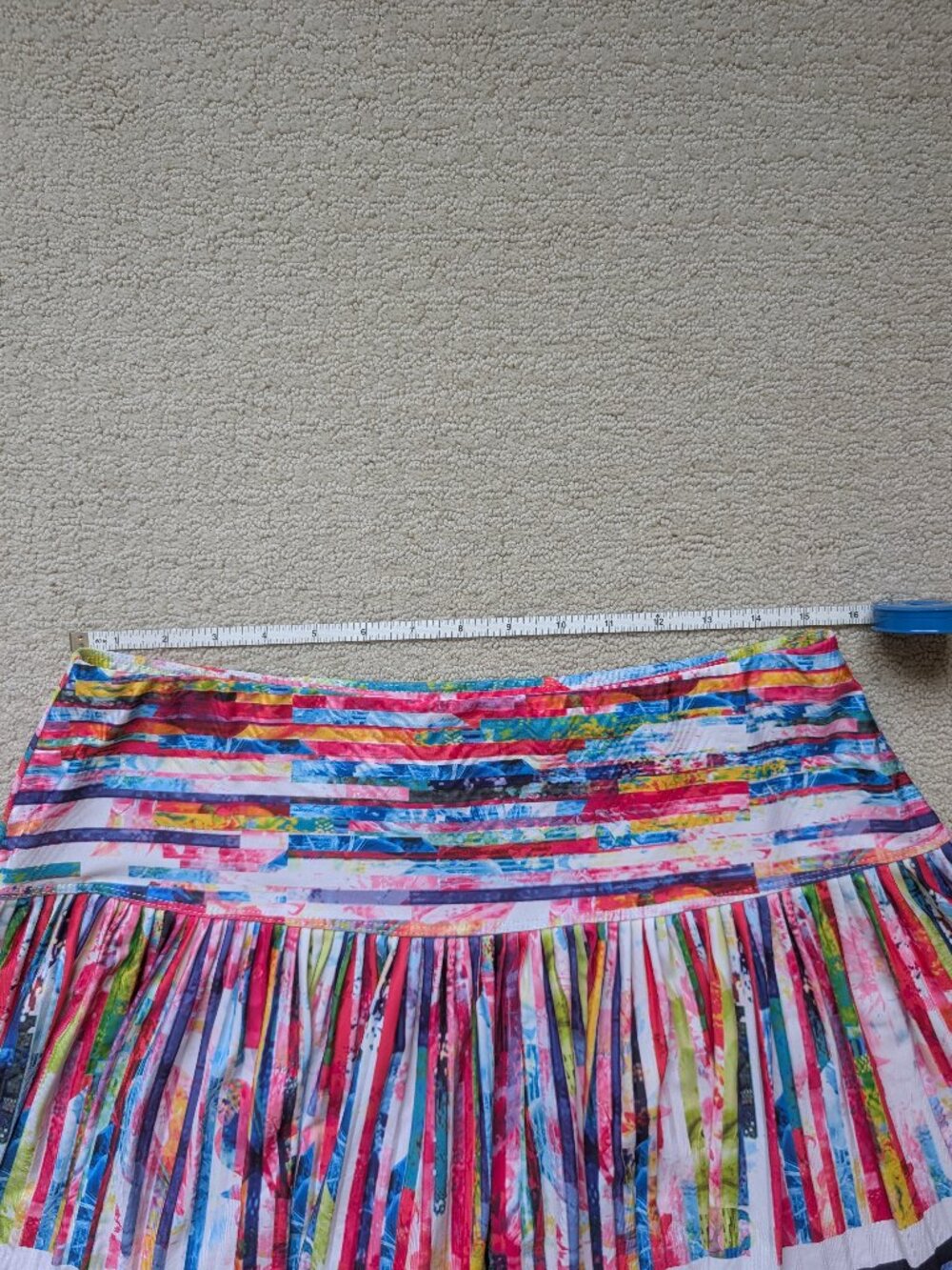 EUC Lucky in Love XL Techno Tropic Long Techno Stripe Pleated Skirt Tennis Skort - Picture 6 of 10